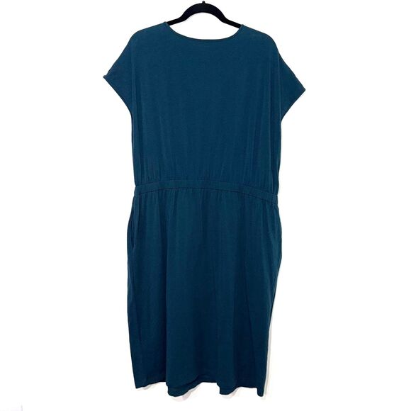 Universal Standard Jersey Cap Sleeve Dress - Forest Green M/18-20 - Picture 2 of 7